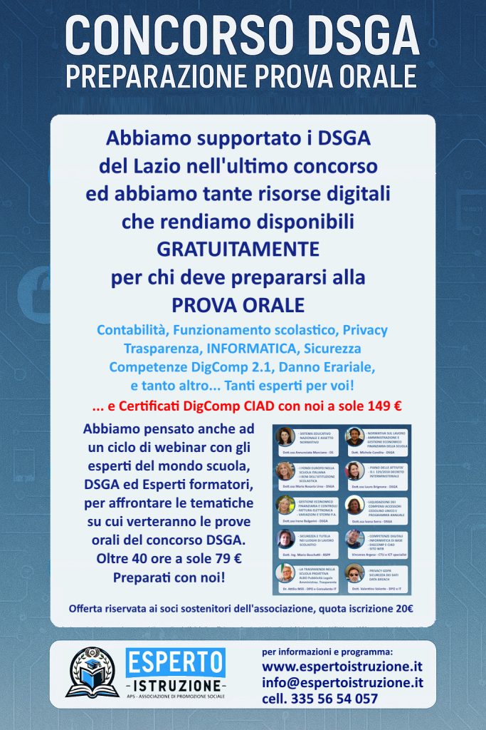 Concorso DSGA preparazione prova orale